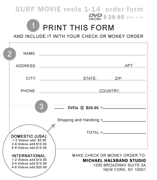 SURF MOVIE order form